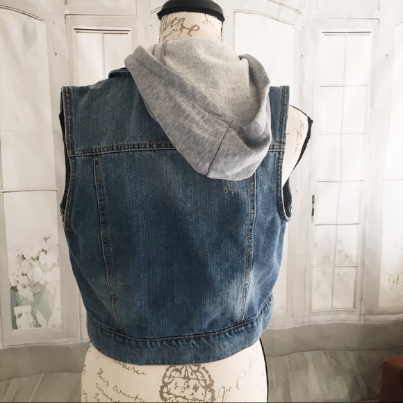 Final Price Ci Sono Denim Juniors Hoodie Vest - Picture 3 of 5